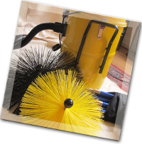 The tools of a Newark based chimney sweep